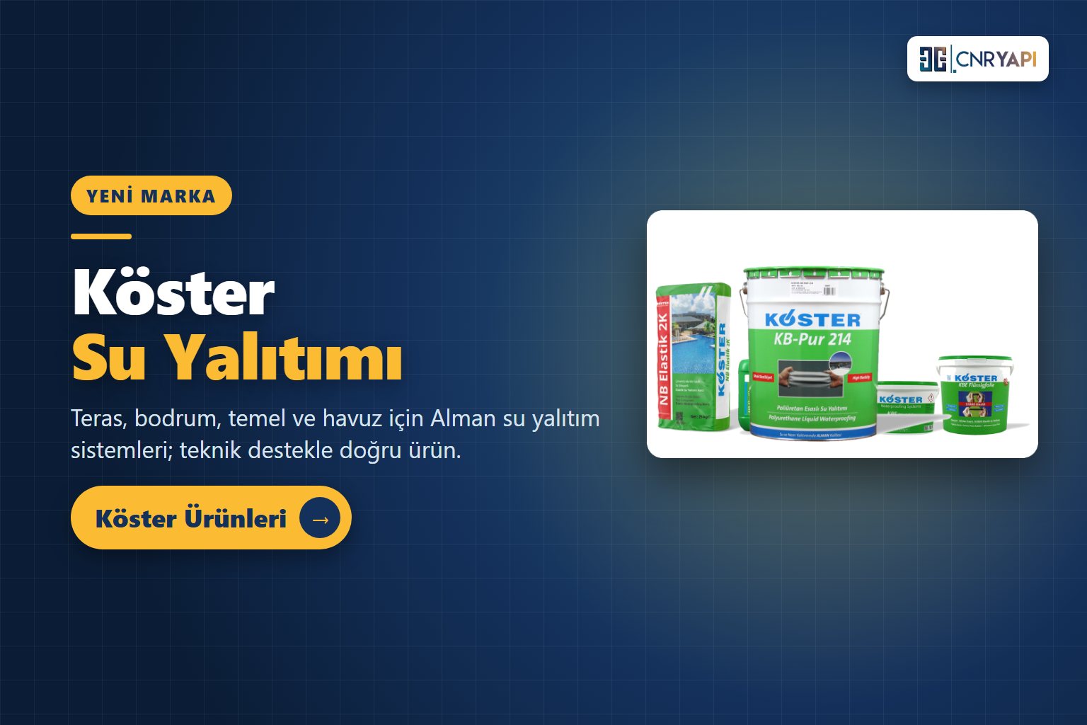 Köster su yalıtımı ürünleri – CNR Yapı Market