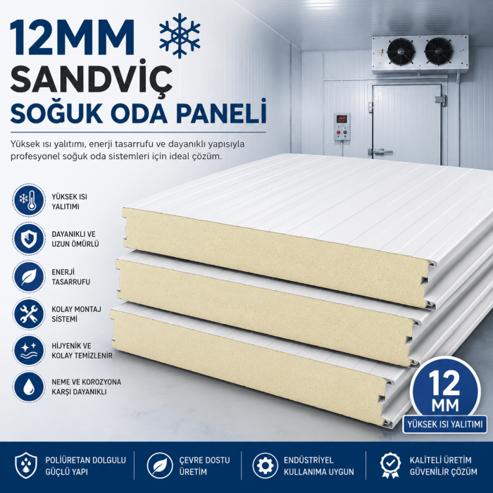 12mm sandviç soğuk oda paneli