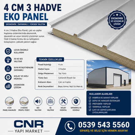 4 cm 3 Hadve Eko Sandviç Panel