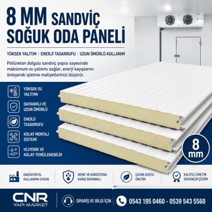 8 mm Sandviç Soğuk Oda Paneli